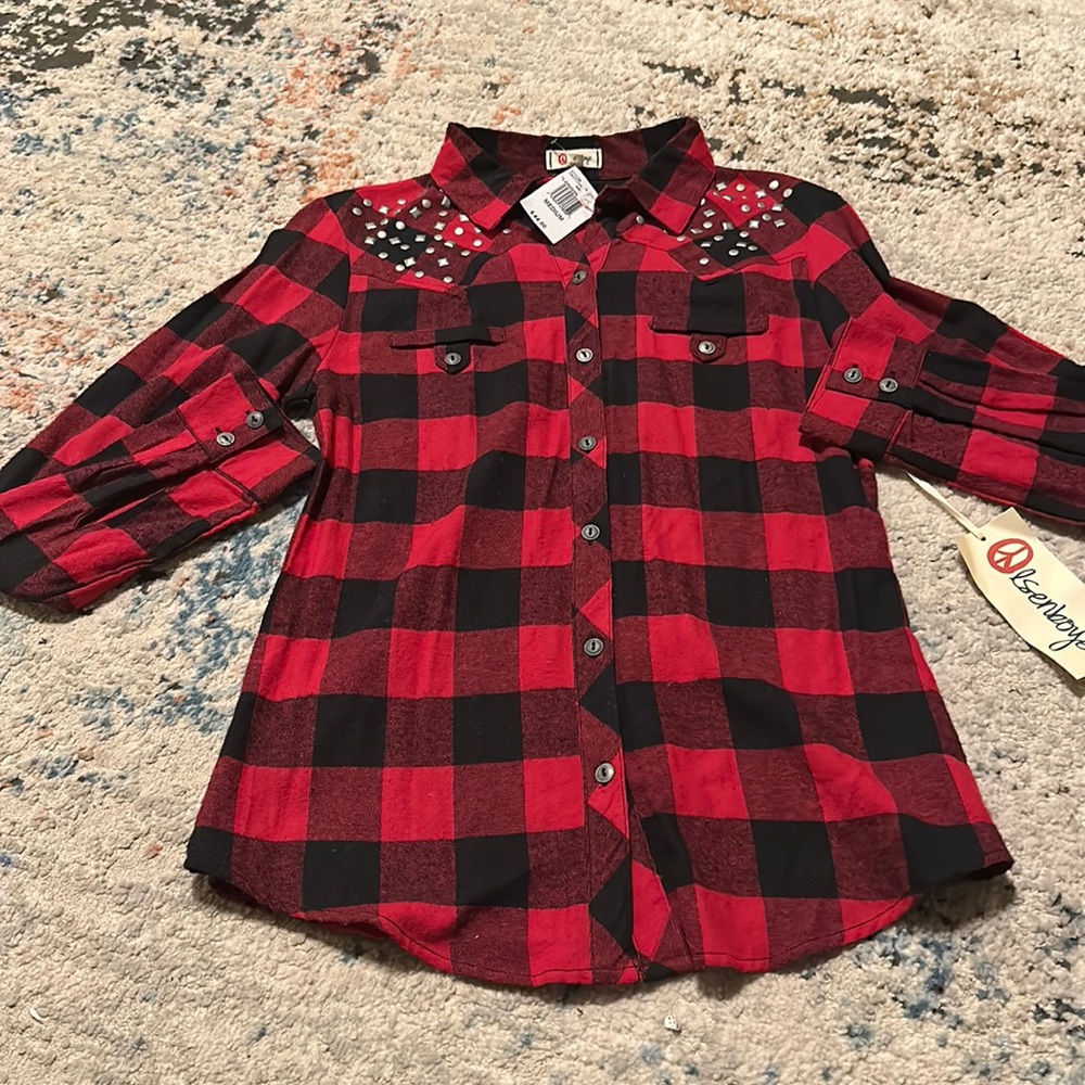 Buffalo Plaid LS Flannel NWT Size M